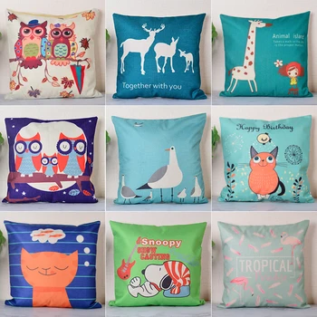 

2020 Lovely Pillow Case High Quality Cartoon Popular Owl Printing 45cm x 45cm Home Necessary Cushion Cover