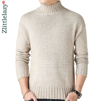 

2019 new thick warm winter turtleneck knitted pull sweater men wear jersey dress pullover knit mens sweaters male fashions 02153
