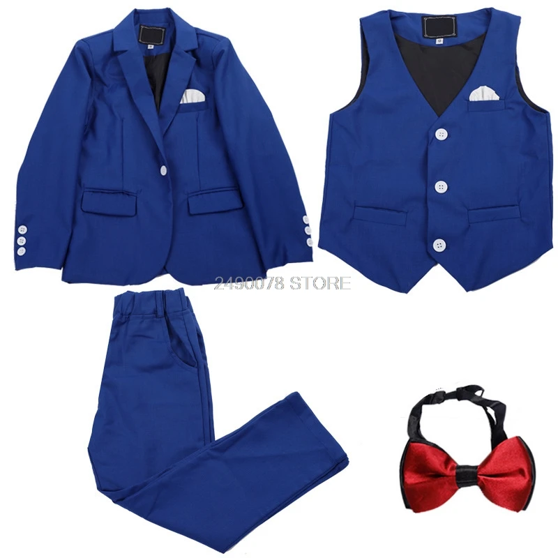 New Design Kids Plaid Wedding Blazer Suit Brand Flower Boys Formal Tuxedos School Suit Kids Spring Clothing Set