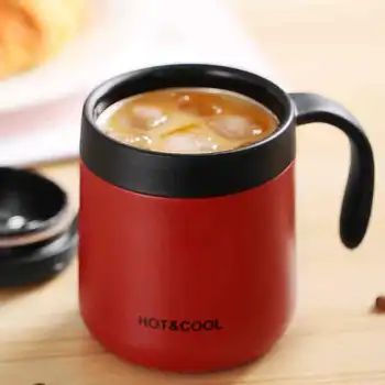 

400ML Coffee Mug Tea cup for Tea Thermo Cup Glass with Handle Insulation Tea Mug