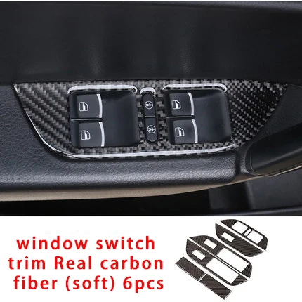 window switch trim Для Volkswagen touareg 2011- углеродное волокно оконный переключатель литья отделка 6 шт - Color: window switch trim