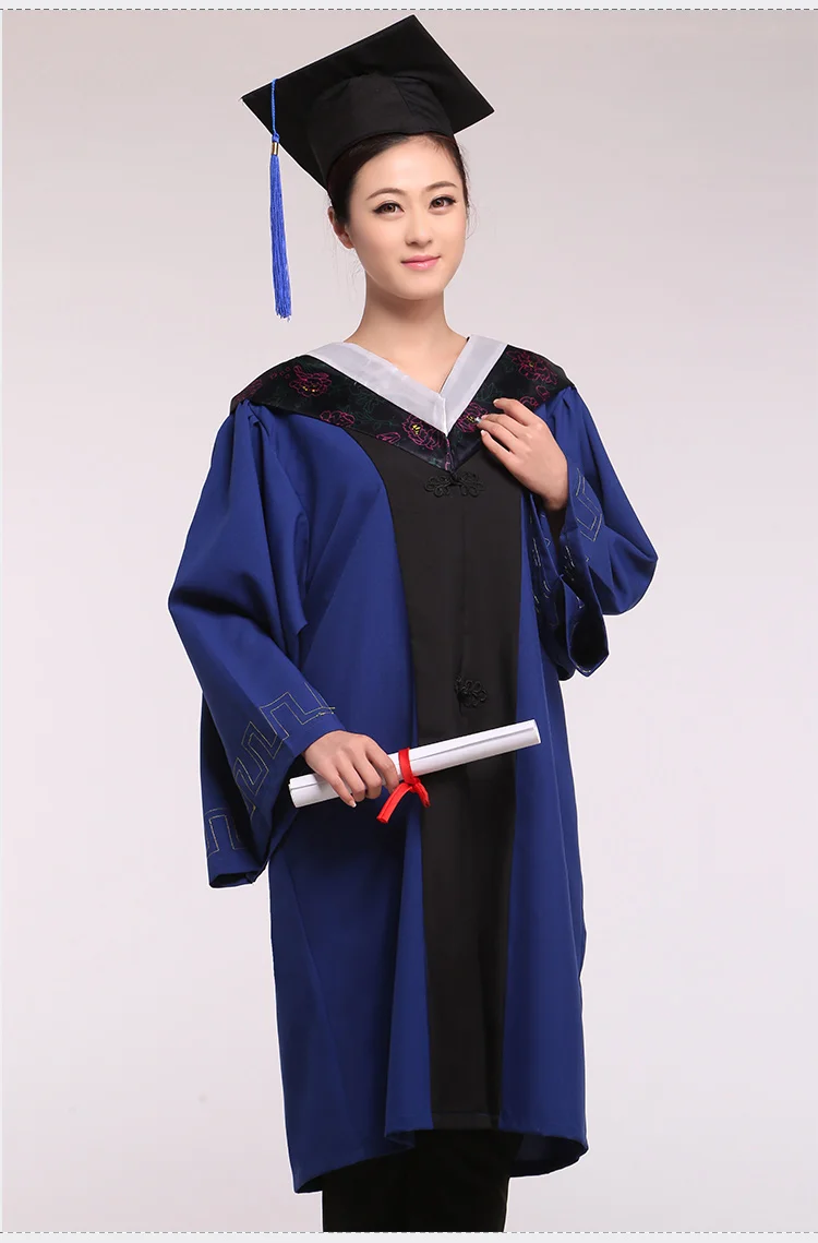 Master's Degree Gown Bachelor Costume and Cap University Graduates Clothing Academic Gown College Graduation Clothing & Apparel