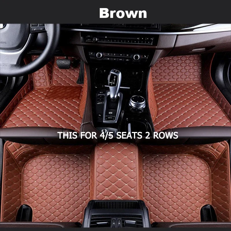 5 seats 2 rows Пользовательские автомобильные коврики для Volkswagen все модели vw Passat Polo golf TIGUAN JETTA Touran Touareg EOS автостайлинг авто коврики - Название цвета: 5 seats 2 rows