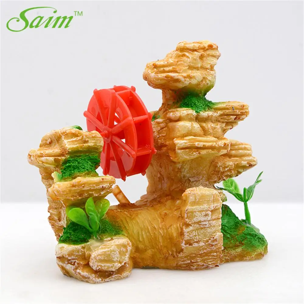 Искусственная рыболовная аквариум Saim ландшафтный орнамент желтой смолы