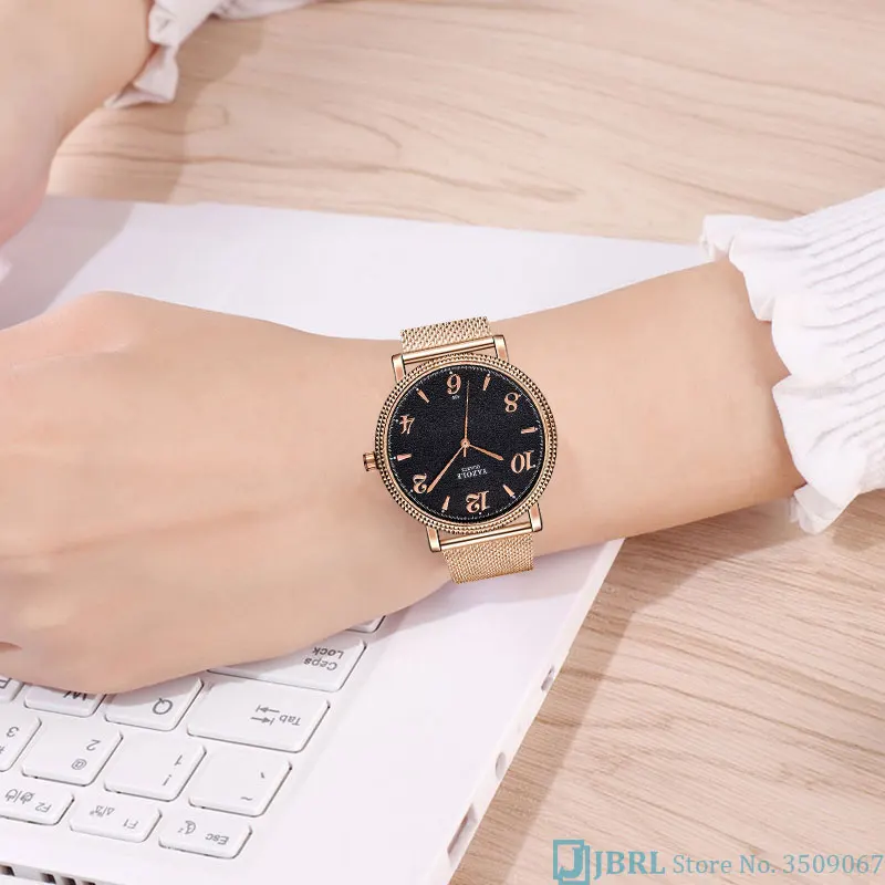 

Rose Gold Watch Women Watches Golden Luxury Dress Wristwatch Stainless Steel Female Ladies Quartz Wrist Watch For Women Clock