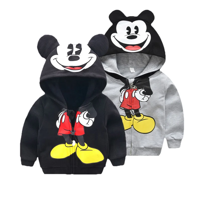 

2019 New Boys Coats Cartoon Mickey Leisure Hoodies For Boys Full Sleeve childrens Outerwear Boys sweater trendy top kids Clothes