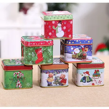 

Christmas Gift Tin Box Package Wedding Party Candy Baking Cookies Biscuit Case Gift Container Christmas Decoration for Home