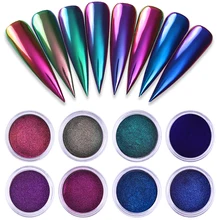 1 коробка набор блестящего пигмента для ногтей Дизайн ногтей Блестящий хамелеоновый пигмент порошок украшение для ногтей аксессуары Гель-лак пыль