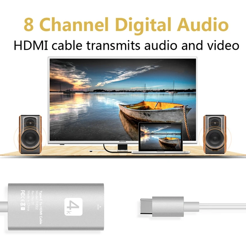 USB-C type-C к HDMI 4K* 2K UHD HDTV адаптер для samsung Galaxy S8 S8+ MacBook Silvers