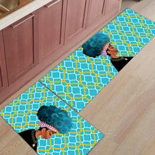 Марокканский зеленый узор Африканский женский коврик из 2 предметов для кухни под домашним животным миска для воды еды коврики для входа в ванную комнату