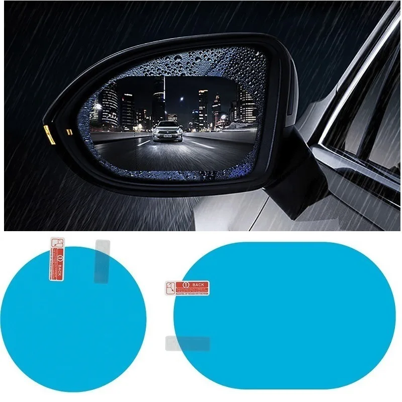 Película impermeable para espejo retrovisor de coche, 2 uds., accesorios adhesivos, antilluvia, antivaho