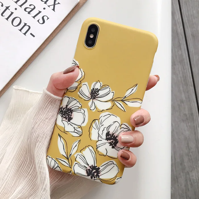 T11 Чехол Ottwn в стиле ретро с цветами и листьями для iPhone 11 Pro Max XR XS Max X 7 8 6 6s Plus 11 цветная Мягкая силиконовая задняя крышка IMD с цветочным рисунком - Цвет: T11