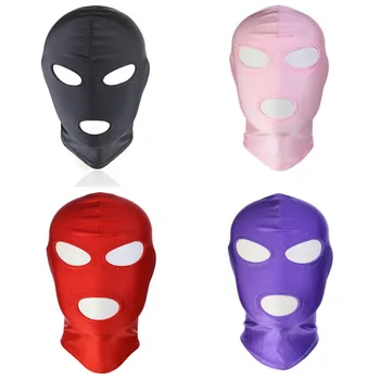 Fetish Open Mouth Hood Mask Breathable Mask Adult Game Erotic Party Mask Hood Sexy Eye Mask BDSM Headgear Slave Bondage Sex Toy 4