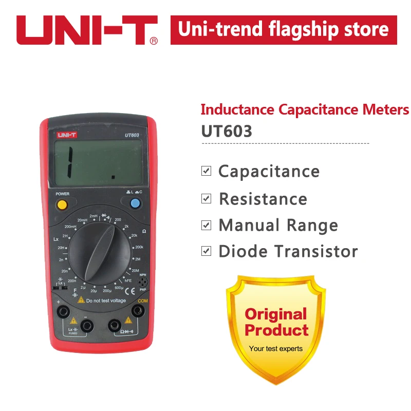 UNI-T сопротивление индуктивности Измеритель Емкости цифровой диодный компонент конденсатор тестер UT601 UT602 омметры Удержание данных - Цвет: UT603