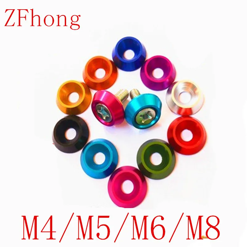 5pcs M4 M5 M6 M8 Aluminum alloy color countersunk umbrella flat head round head screw concave conical decorative groove washer