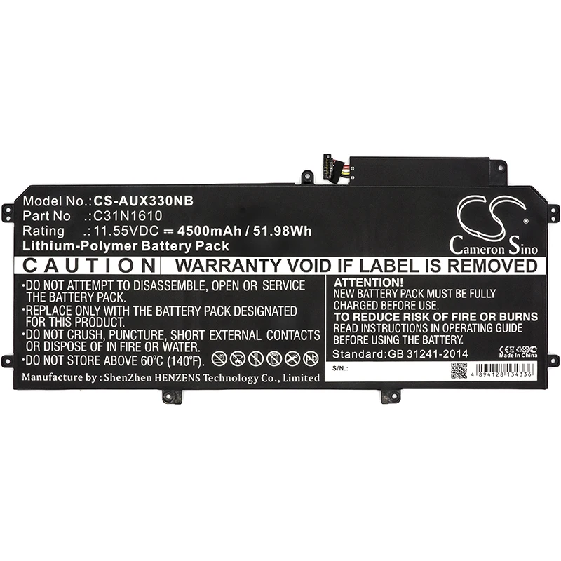 Cameron sino 4500 мА/ч, Батарея для Asus UX330 UX330C UX330CA UX330U Zenbook UX330 Zenbook UX330C Zenbook UX330CA Zenbook UX330U