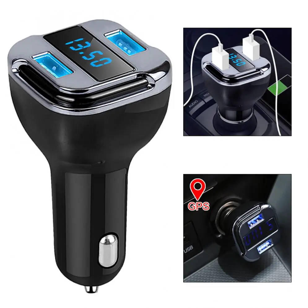 24W 4.2A 2 Port Dual USB Location Car Quick Charger GPS Car Satellite Positioning Tracker with OLED Display