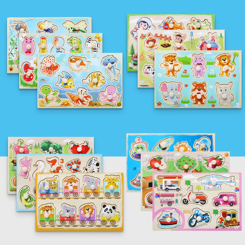 Children's Puzzle Grasp Board Puzzle Birthday Boy Girl Educational Toy For Children's Birthday Gifts GK1106 Children's Puzzle Grasp Board Puzzle Birthday Boy Girl Educational Toy For Children's Birthday Gifts GK1106