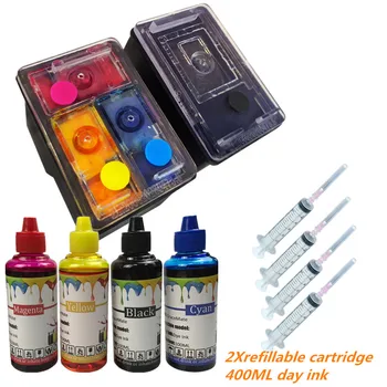 

GraceMate 63 Refillable Cartridge with 400ML Ink Replacement HP 63 63XL Deskjet 1110 2130 2131 2132 3630 4250 Officejet 3833