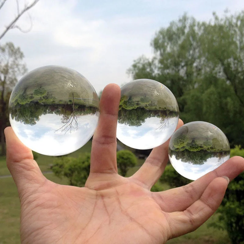 DFGDFG Photography Glass Crystal Ball 80mm 100mm Sphere Photography Photo  Shooting Props Lens Clear Round Artificial Ball Decor Gift (Color : Green