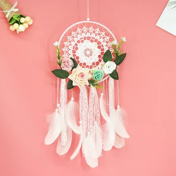 

Practical Boutique Dream Catcher DIY Decorative Pendant Flower Dream Catcher Wall Hanging Decoration Wedding Decor Dreamy Girl R
