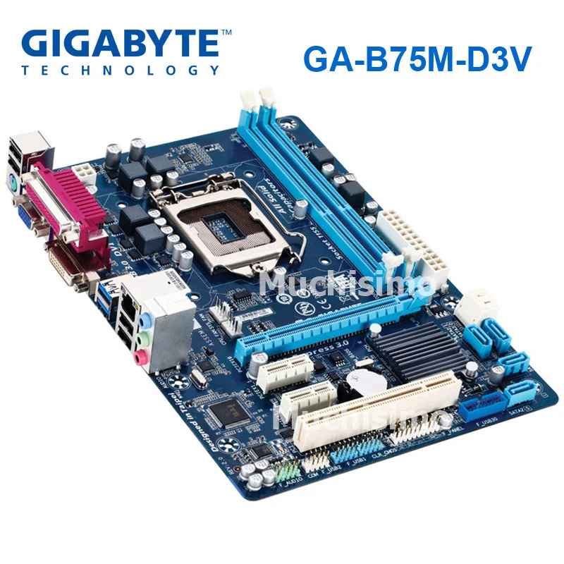 Разъем LGA 1155 GIGABYTE GA-B75M-D3V настольная материнская плата B75 разъем LGA 1155 i3 i5 i7 DDR3 16 Гб Micro ATX B75M-D3V материнская плата