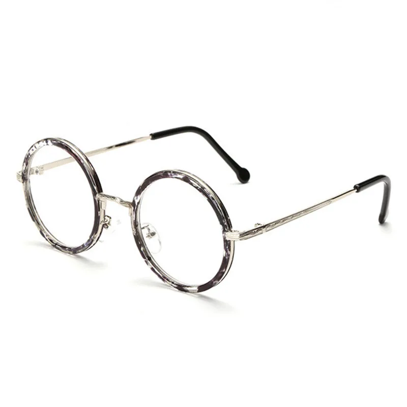Imwete круглые очки оправа женский винтажный с прозрачными стеклами оправы очков для близорукости мужские прозрачные оптические очки по рецепту - Цвет оправы: Leopard