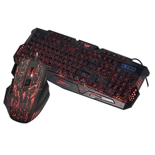 J60 проводной русский персонаж светодиодный красочный подсветка треснутая игровая мышь клавиатура комбо