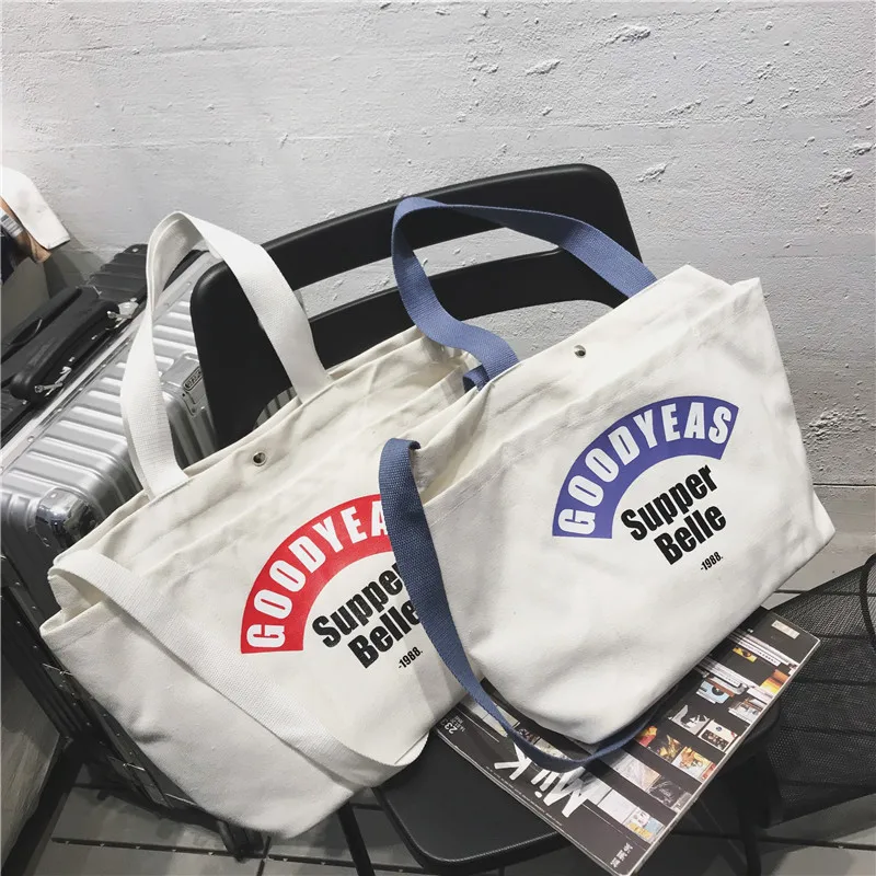 

Casual Single-shoulder Canvas Bag Messenger Backpack Men And Women Fashion Korean-style Printed Shopping Bag