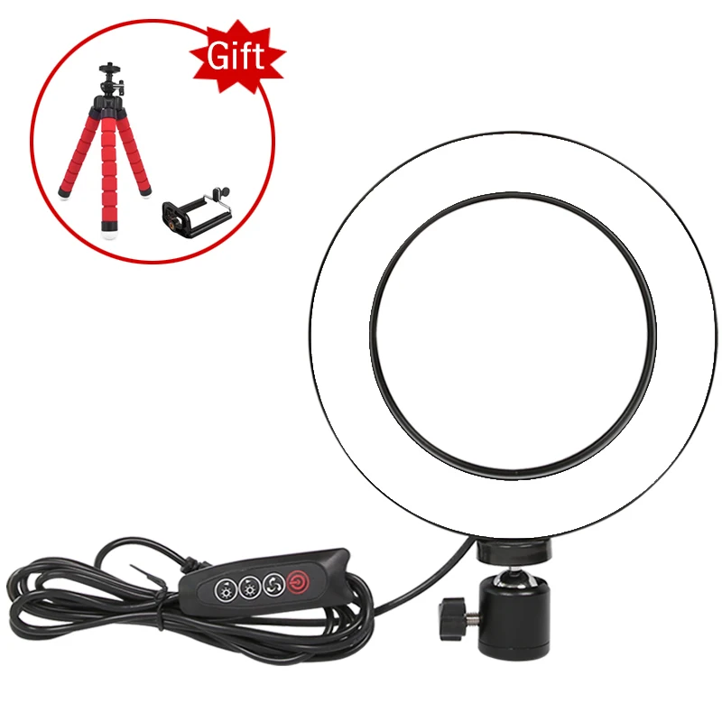  Photography LED Selfie Ring Light 16/26CM Dimmable Lighting Camera Phone Ring Lamp With USB For You - 4000045343850