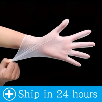 

50pcs/lot Anti infection Gloves Food Grade Waterproof Allergy PVC Disposable Latex Gloves Work Safety Gloves Dropshipping Spot