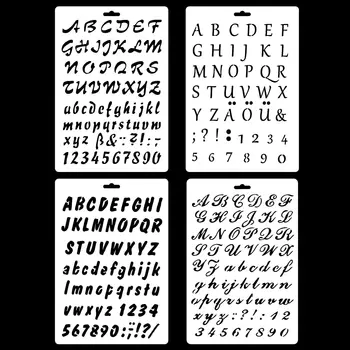 

New 4Pcs/Set A4 Alphabet English Letters DIY Layering Stencils Painting Scrapbook Coloring Embossing Album Decorative Template