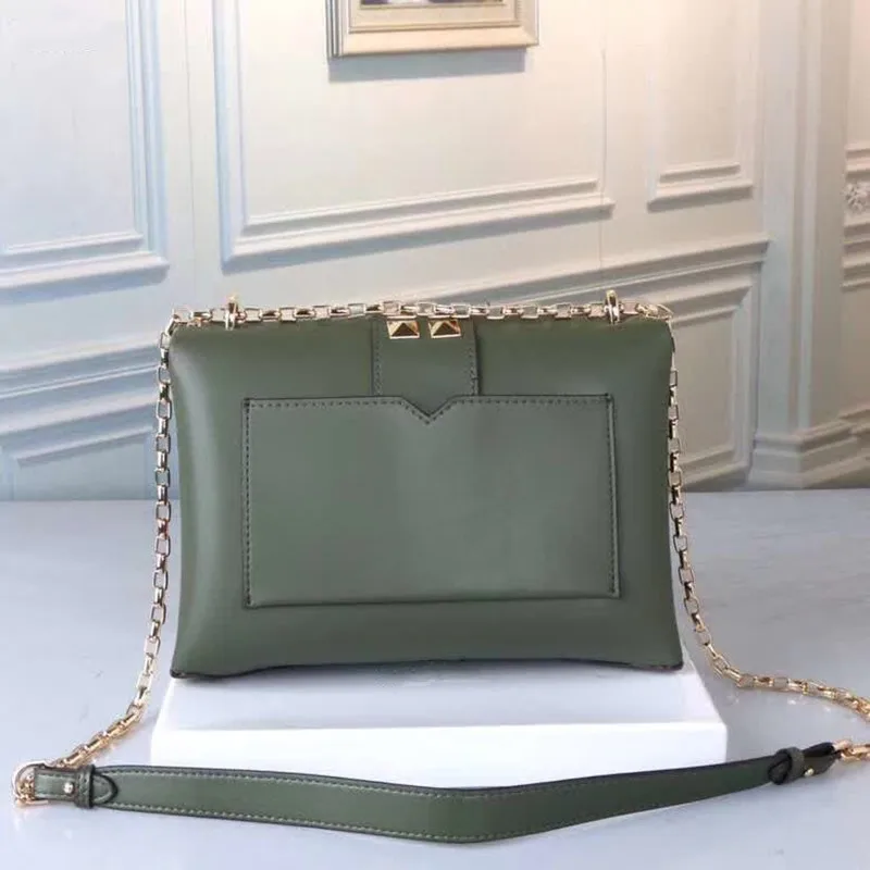 high-end fashionable leather bag for women, top design shoulder bag rivet with gold chain fashion preferred free shipping