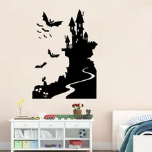9423 международная торговля Горячая Хэллоуин серии замок с летучими мышами настенная декалькомания съемный водостойкий из ПВХ стикер