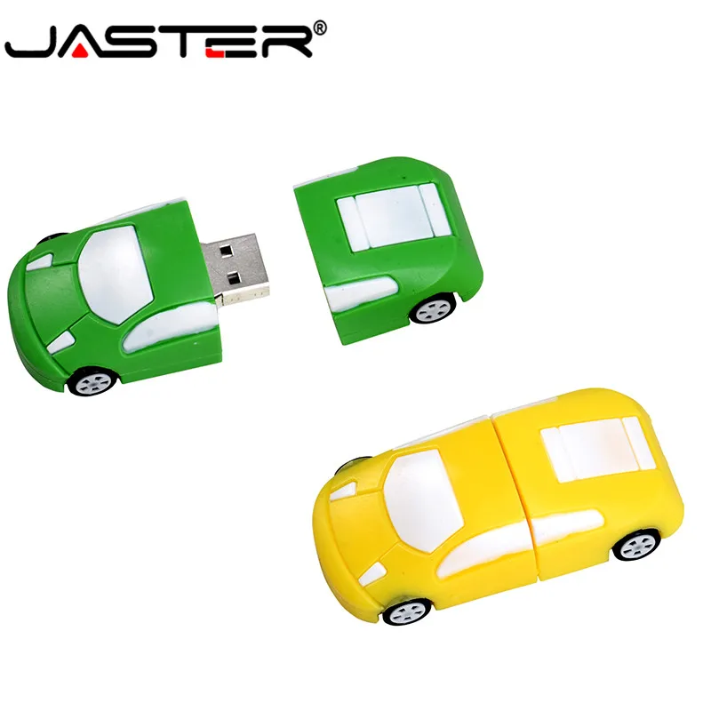 JASTER USB 2,0 мультяшная модель автомобиля 4 цвета usb флеш-накопитель 4 ГБ 8 ГБ 16 ГБ 32 ГБ 64 ГБ 128 ГБ Флешка пластиковая карта памяти
