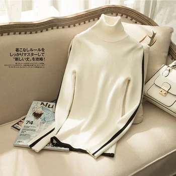 

2020 Pumping high lapel sweater Korean style slim bottoming shirt women autumn and winter plus size cashmere