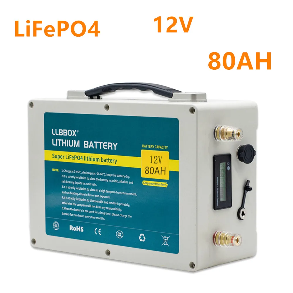 Литиевый Аккумулятор Lifepo4 12 в 80 Ач В lifepo4 водонепроницаемый аккумулятор для