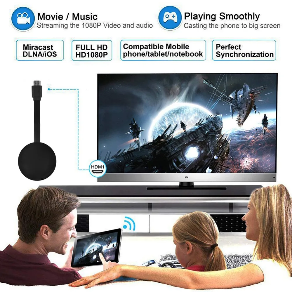 HDMI 2,4G/5G двойной частоты беспроводной WiFi дисплей ключ экран зеркальное отображение для Android IOS YouTube Netflix Google Chrromecast 2
