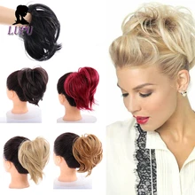 LUPU грязные шиньоны волосы булочка синтетические волосы Dount резинки резинка высокая температура волокно Наращивание волос для женщин