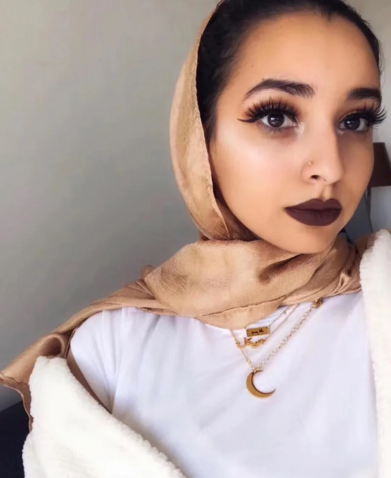 

1PCS Fashion Ladies muslim hijab Long muffler Silk-like scarves Women shalws Solid plain wraps Headband Pure color bandana