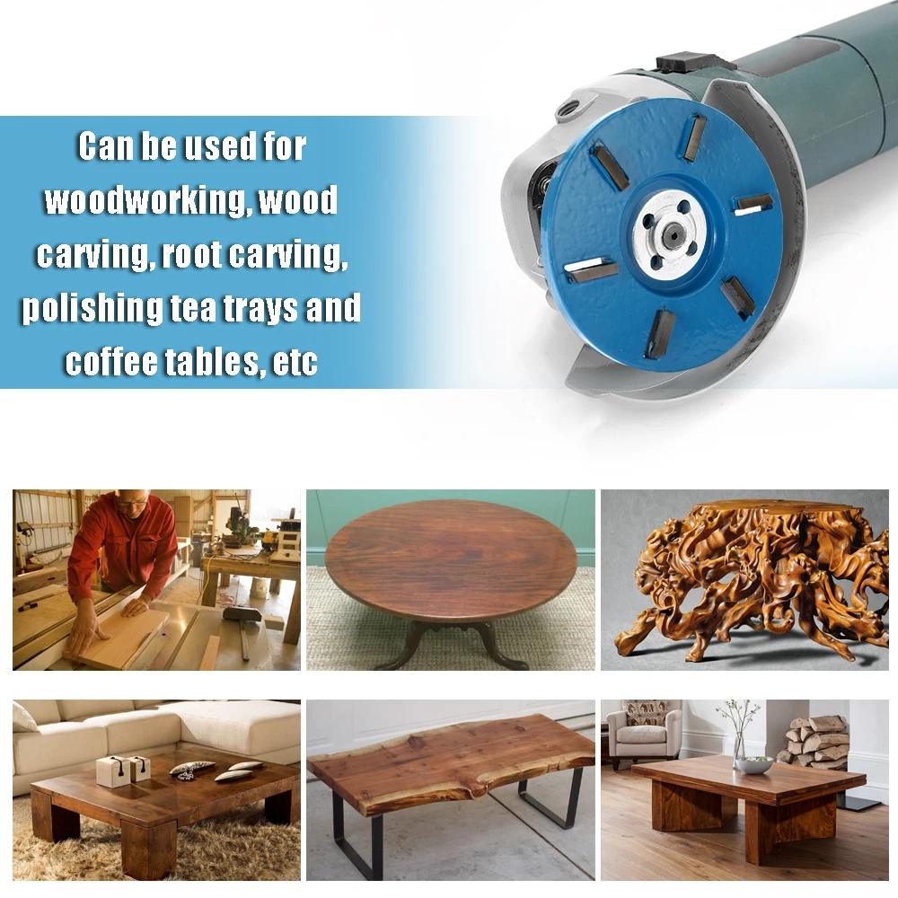 

Hot New Six Teeth Power Wood Carving Disc Tool Milling Cutter for 16mm Aperture Angle Grinder