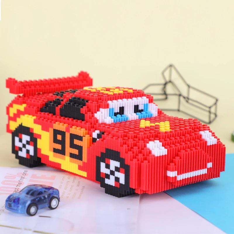 

2900pcs Cartoon Car Diamond Building Blocks Cute DIY 3D Model Mini Bricks Racing Car Assembly For Adult Block Toy