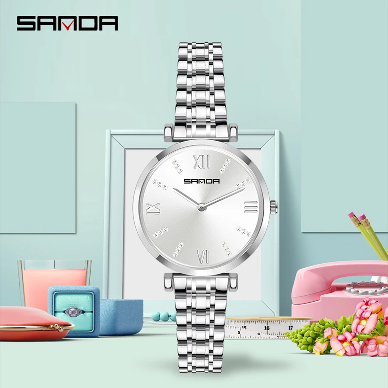 

SANDA 2020 Women's Watches Bayan Kol Saaty Fashion Simple And Stylish Steel Belt Ladies Watch Relogio Feminino De Luxe Marquez