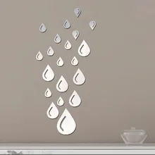 Дом украшения капли дождя наклейки на стену стерео акриловые зеркальные наклейки на стену стерео рельеф расширение пространства