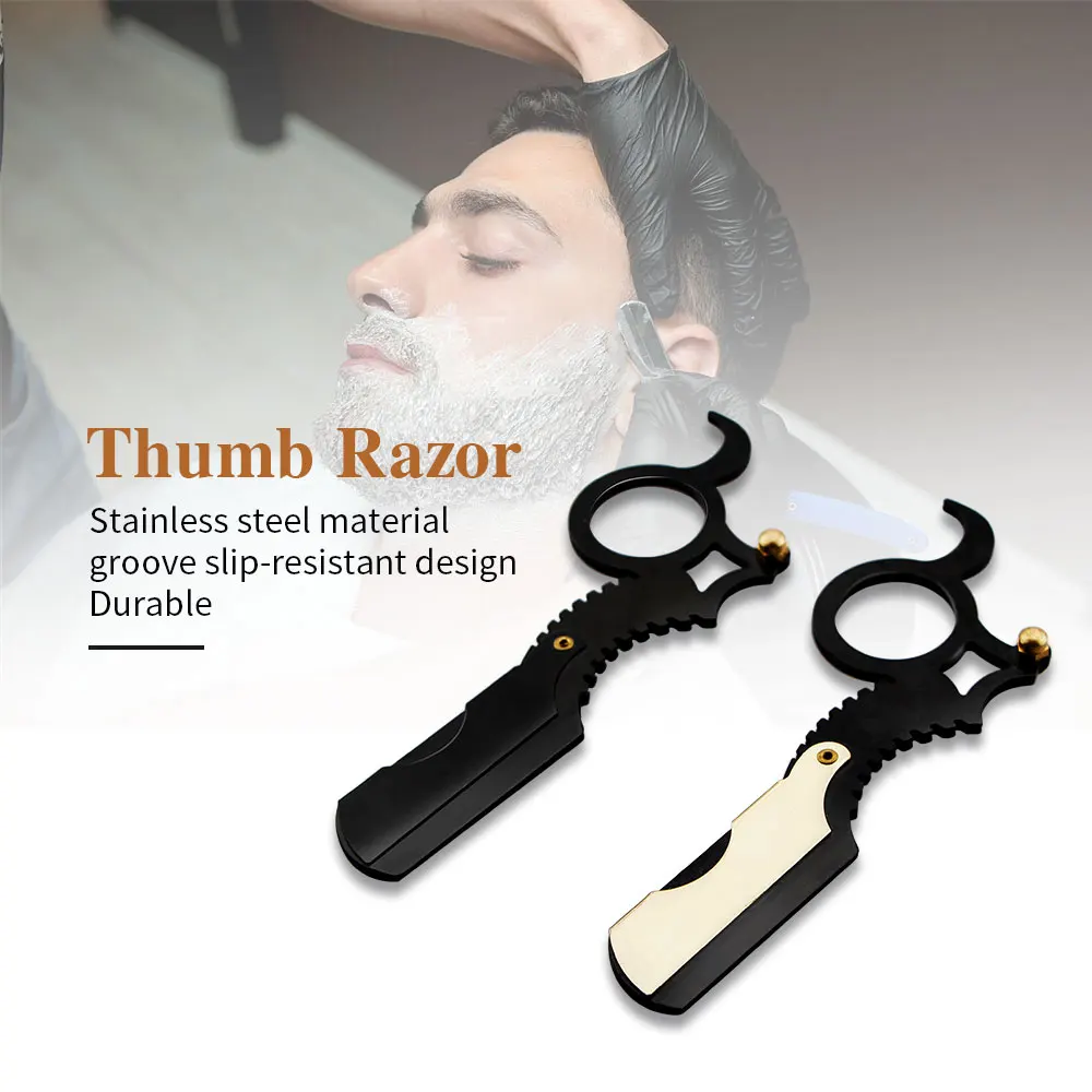 

Stainless Steel Men Shaving Razor Repair Beard Eyebrows Facial Beard Repairing Thumb Razor Barber Accessories Shaving Razor