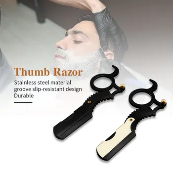 

Stainless Steel Men Shaving Razor Repair Beard Eyebrows Facial Beard Repairing Thumb Razor Barber Accessories Shaving Razor