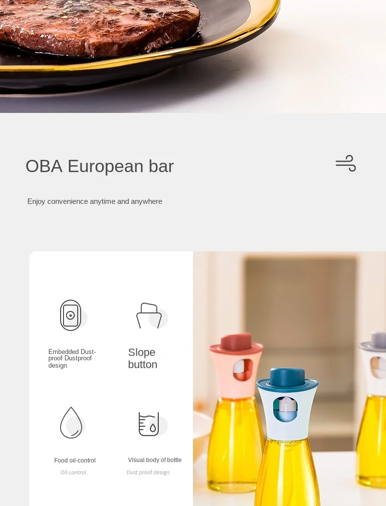 Push-Type Fuel Injector Seasoning Bottle Dust-Proof and Oil-Control Large-Caliber Barbecue Sprayer Olive Oil Spray Bottle