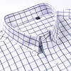 Men's Standard-Fit Short Sleeve Plaid Checked Shirts Patch Chest Pocket Summer Casual Thin Soft Pure Cotton Button-down Shirt 2