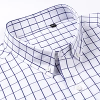 Men's Standard-Fit Short Sleeve Plaid Checked Shirts Patch Chest Pocket Summer Casual Thin Soft Pure Cotton Button-down Shirt 2