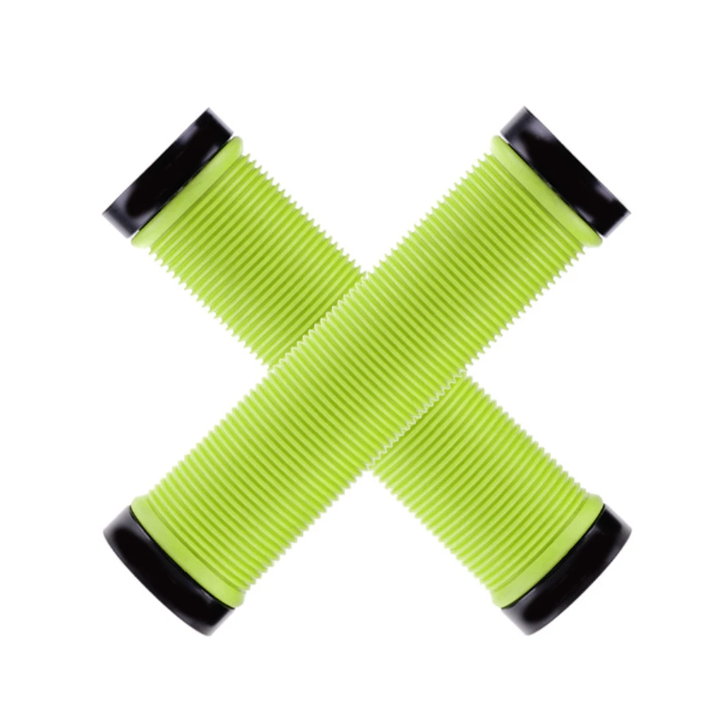 Цвет: желтый 1 Pair Shock Absorbing Outdoor Cover Ultralight Anti-slip Lock On End Bicycle Folding Mountain Bike Accessories Grip - Цвет: Цвет: желтый